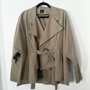 Donassy Short Belted Tan Trench Jacket 38